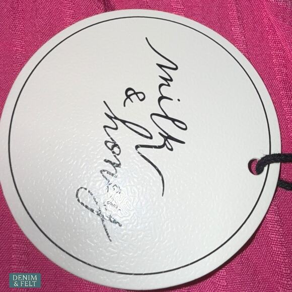 Milk & Honey Boutique Pleated Pink Wide Leg Pant Set Vibrant Spring Style NEW - Picture 14 of 16